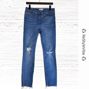 MADEWELL Women’s Size 28 Denim Jeans 9” Mid Rise Skinny Style Fit Stretch